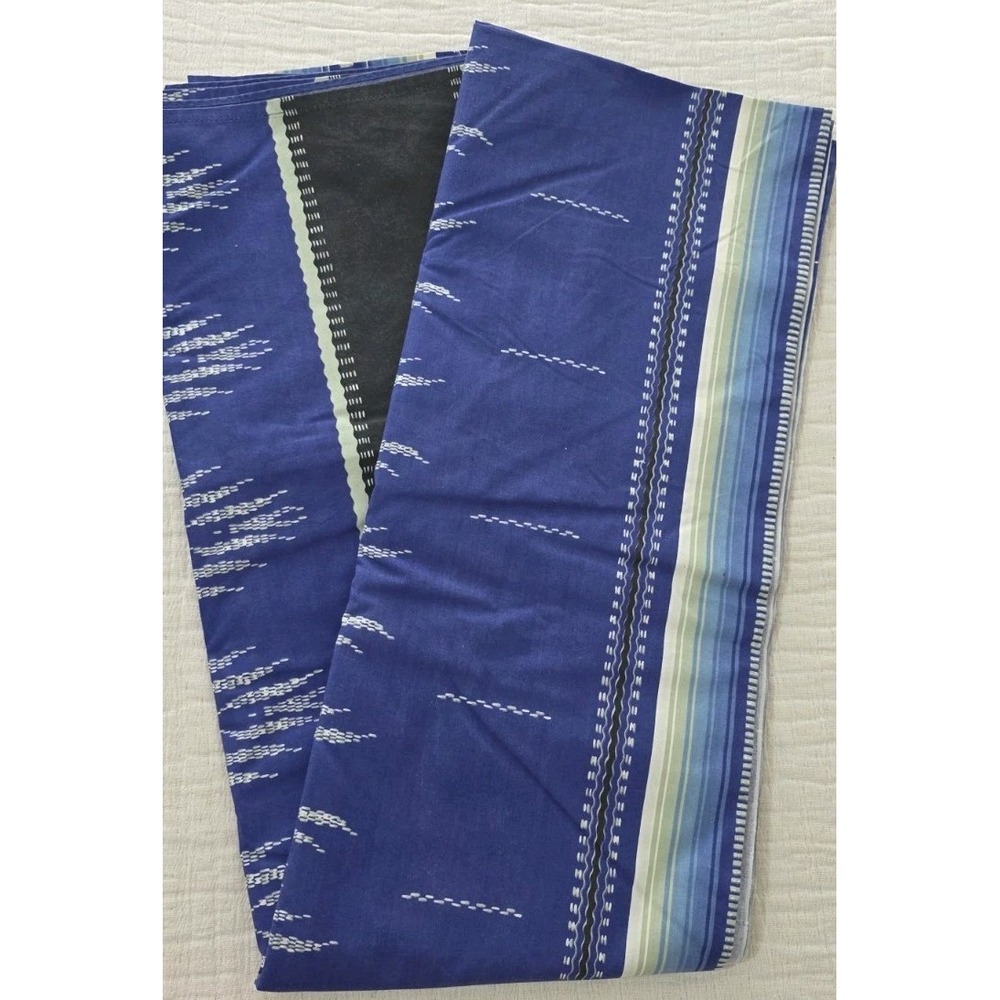 Atelier Martex Flat Sheet Full Flat Noche Blue Aztec Southwestern Boho Luxury